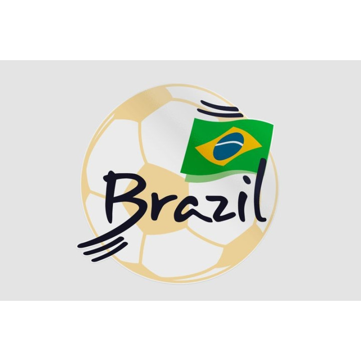 Brazilian Flag And Football Ball Sticker - DecalsHouse
