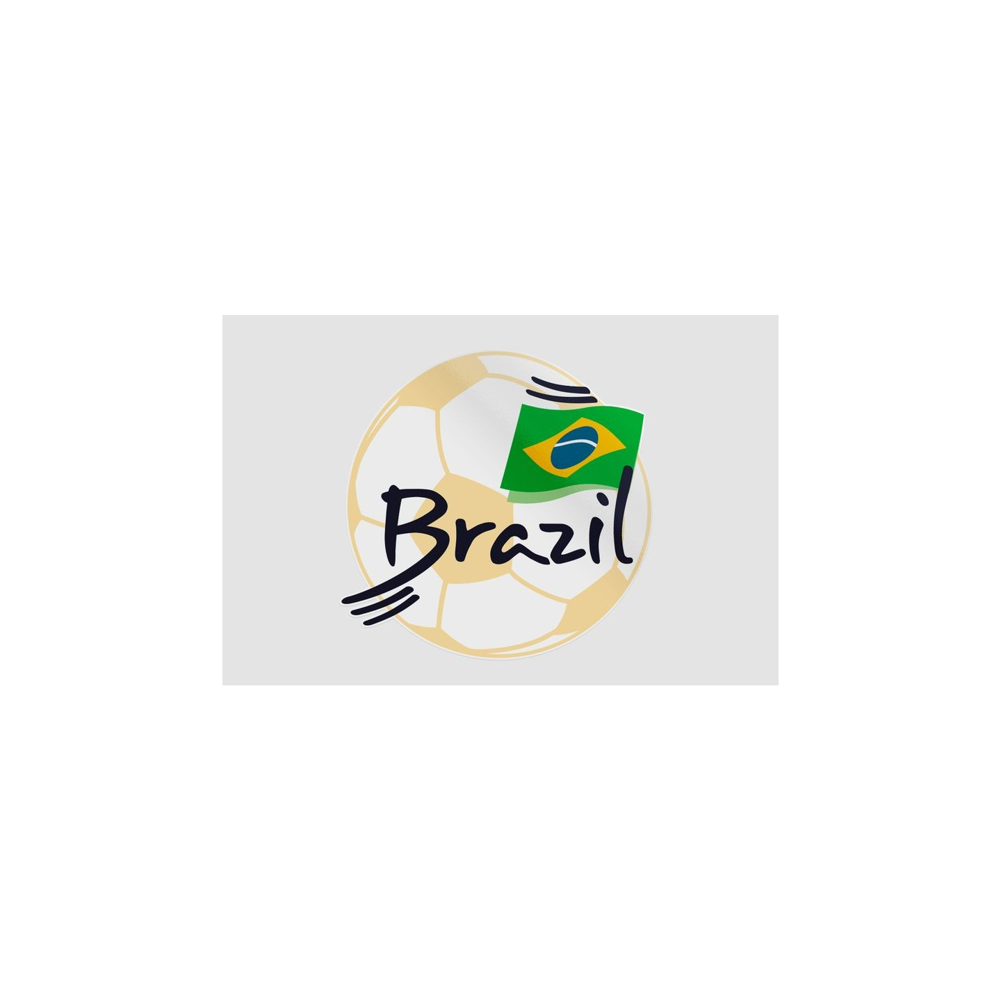 Brazilian Flag And Football Ball Sticker - DecalsHouse