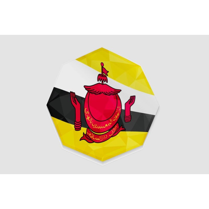 Brunei Flag With Octagone Design Sticker - DecalsHouse