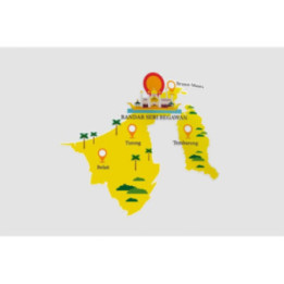 Brunei Map And Landmarks Sticker - DecalsHouse
