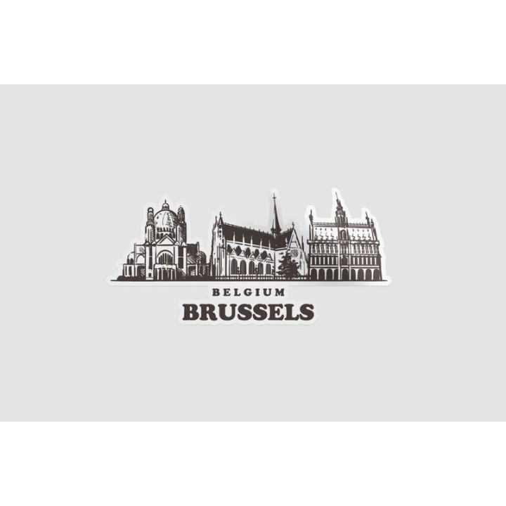 Brussels Skyline Belgium Sticker - DecalsHouse