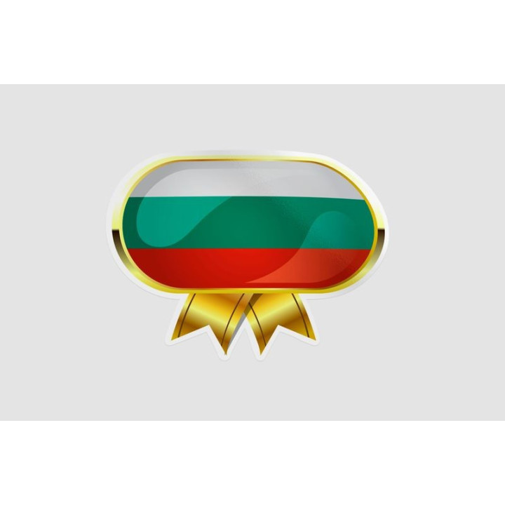 Bulgaria Golden Flag Badge Style 5 Sticker - DecalsHouse