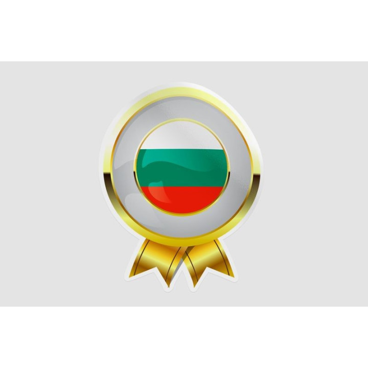 Bulgaria Golden Flag Badge Style 7 Sticker - DecalsHouse