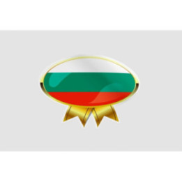 Bulgaria Golden Flag Badge Style 8 Sticker - DecalsHouse