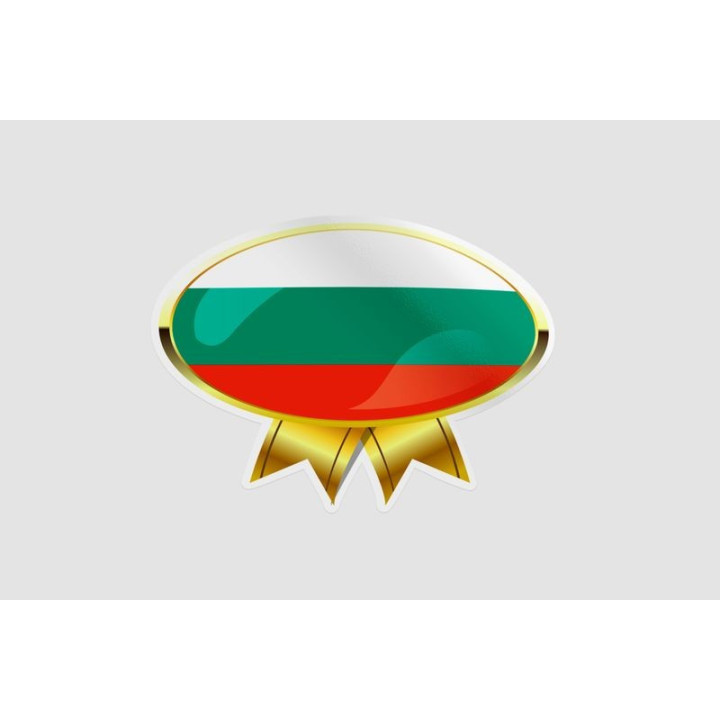 Bulgaria Golden Flag Badge Style 8 Sticker - DecalsHouse