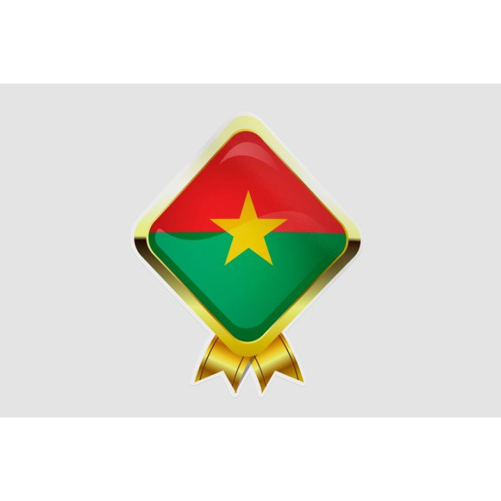 Burkina Faso Golden Flag Badge Sticker - DecalsHouse