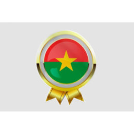 Burkina Faso Golden Flag Badge Style 4 Sticker - DecalsHouse