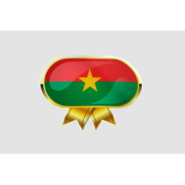 Burkina Faso Golden Flag Badge Style 5 Sticker - DecalsHouse