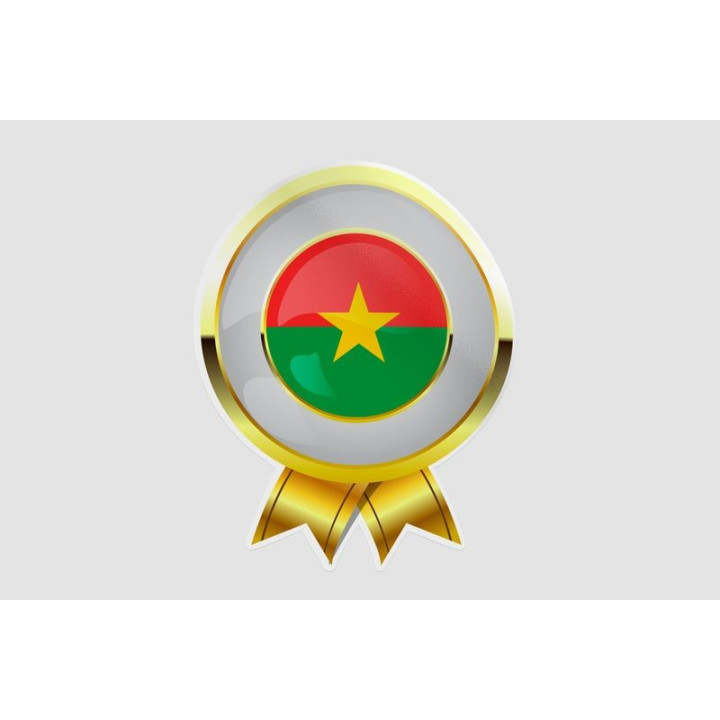 Burkina Faso Golden Flag Badge Style 7 Sticker - DecalsHouse