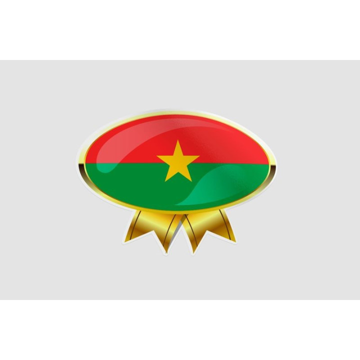 Burkina Faso Golden Flag Badge Style 8 Sticker - DecalsHouse