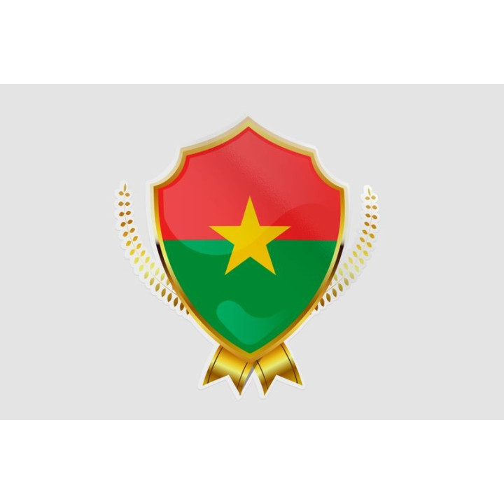 Burkina Faso Golden Flag Badge Style 9 Sticker - DecalsHouse