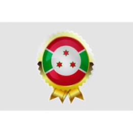 Burundi Golden Flag Badge Style 2 Sticker - DecalsHouse