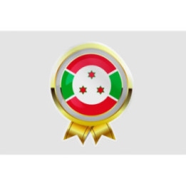 Burundi Golden Flag Badge Style 4 Sticker - DecalsHouse