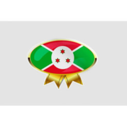 Burundi Golden Flag Badge Style 8 Sticker - DecalsHouse