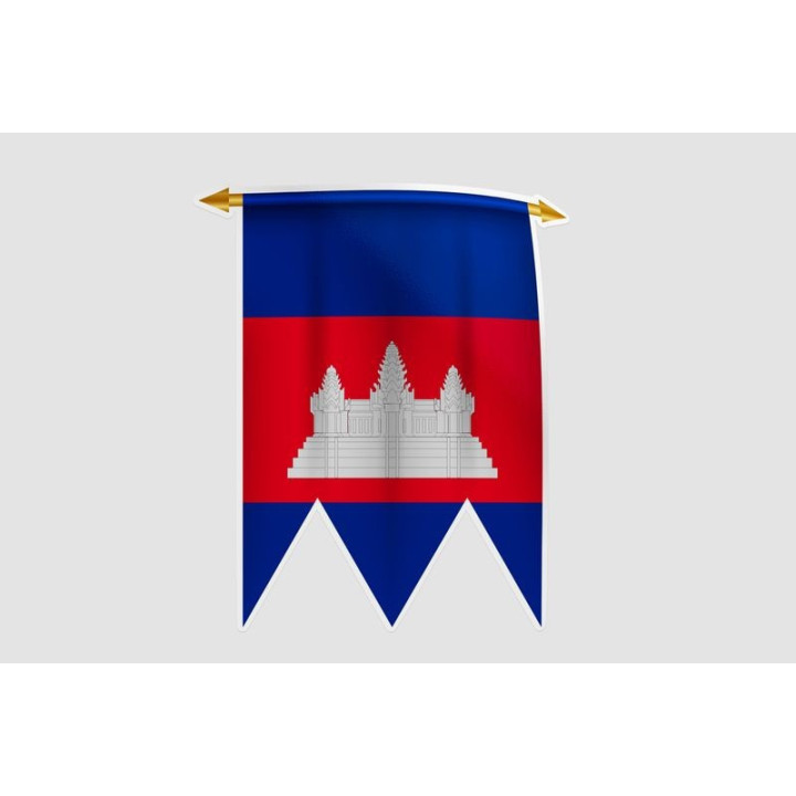 Cambodia Flag Style 10 Sticker - DecalsHouse