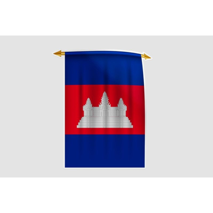Cambodia Flag Style 12 Sticker - DecalsHouse