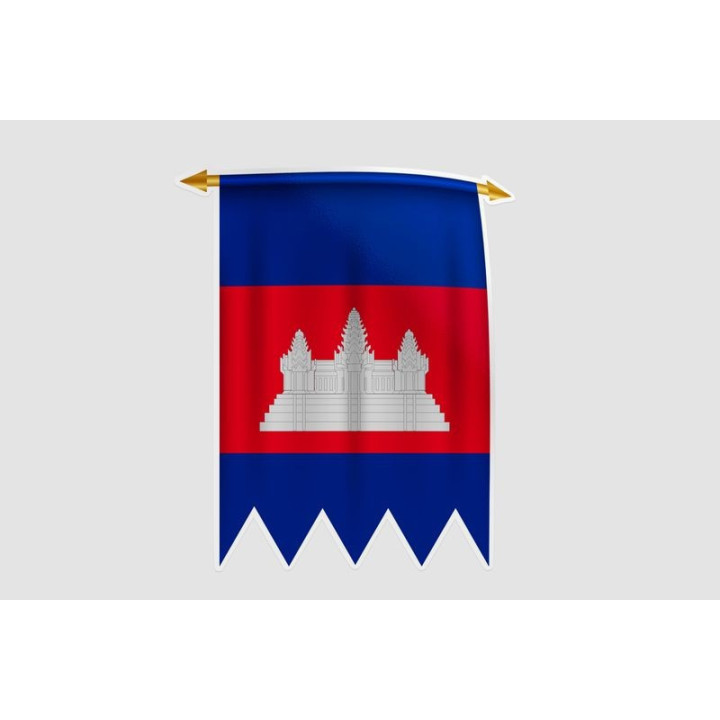 Cambodia Flag Style 16 Sticker - DecalsHouse