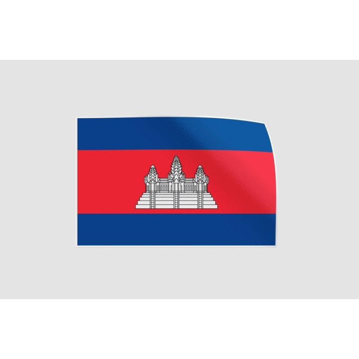 Cambodia Flag Style 3 Sticker - DecalsHouse