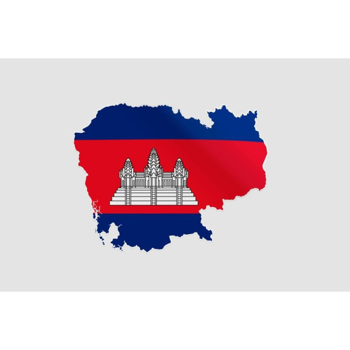Cambodia Map Style 2 Sticker - DecalsHouse