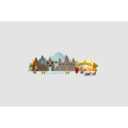 Cambodia Skyline Landmarks Sticker - DecalsHouse