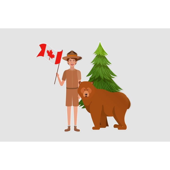 Canada Bear And Ranger Sticker - DecalsHouse