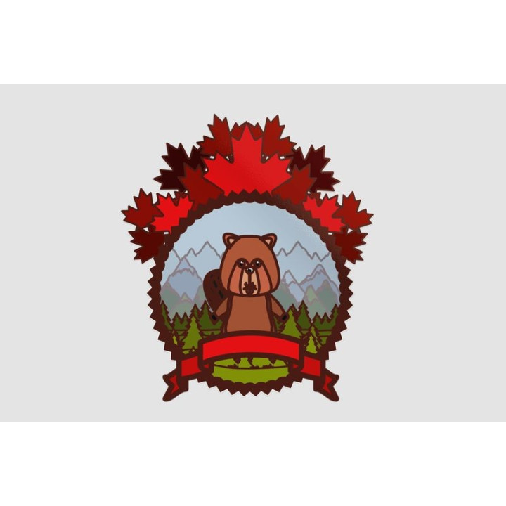 Canada Beaver Style 2 Sticker - DecalsHouse