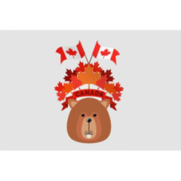 Canada Day With Beaver And Maple Leaf Sticker - DecalsHouse