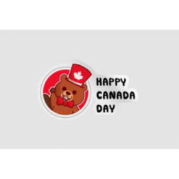 Canada Day With Cute Beaver Style 3 Sticker - DecalsHouse