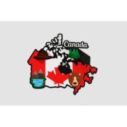 Canada Flag Map Sticker - DecalsHouse