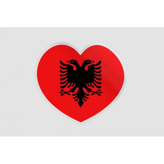 Albania Flag Heart Sticker