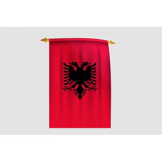 Albania Flag Style 13 Sticker