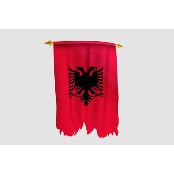 Albania Flag Style 16 Sticker