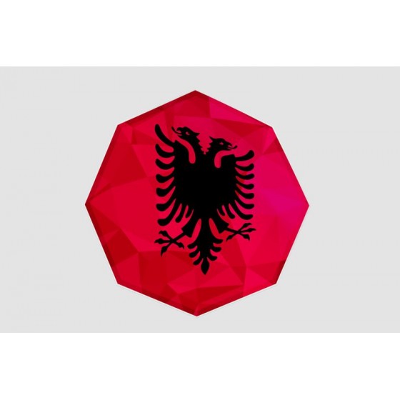Albania Flag Style 2 Sticker