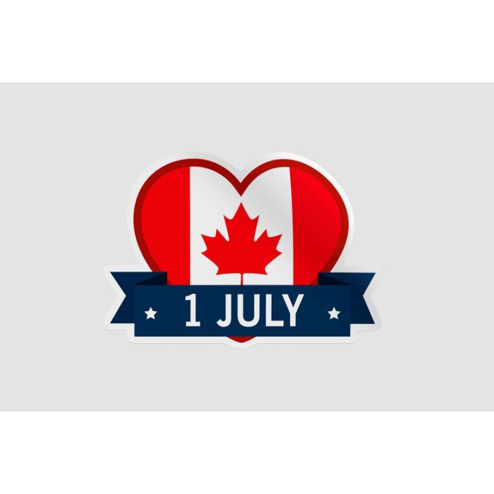 Canada Flag With Heart Sticker - DecalsHouse