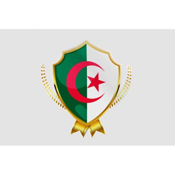 Algeria Flag Style 10 Sticker
