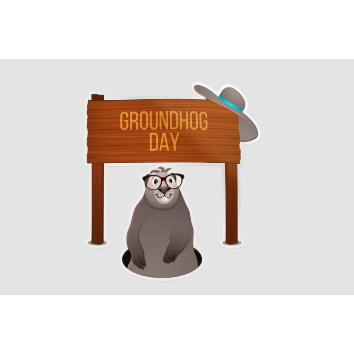 Canada Groundhog With Glasses Sticker - DecalsHouse