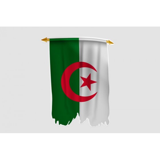 Algeria Flag Style 18 Sticker
