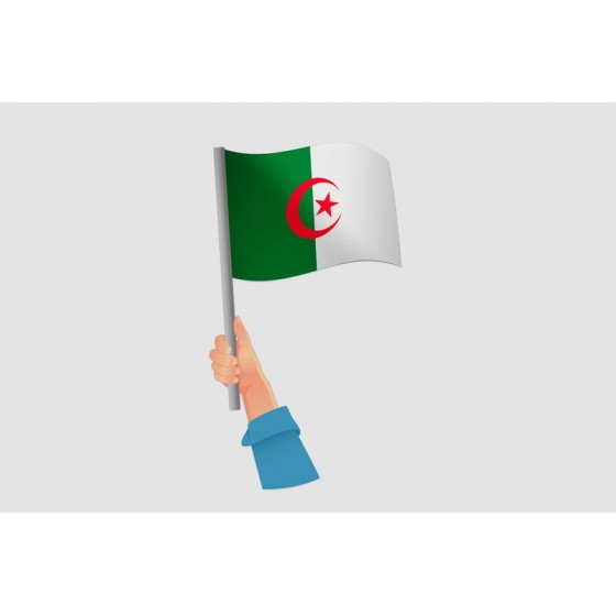 Algeria Flag Style 21 Sticker