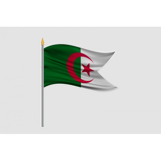 Algeria Flag Style 23 Sticker