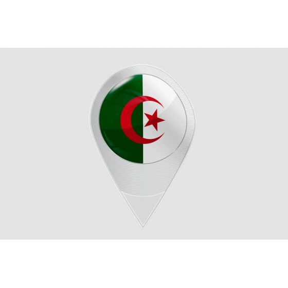Algeria Flag Style 24 Sticker