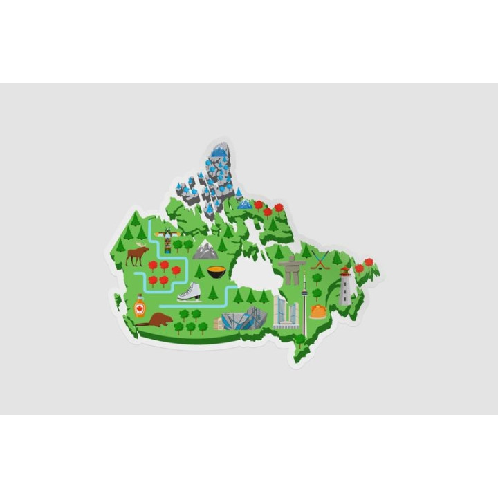 Canada Map Style 4 Sticker - DecalsHouse