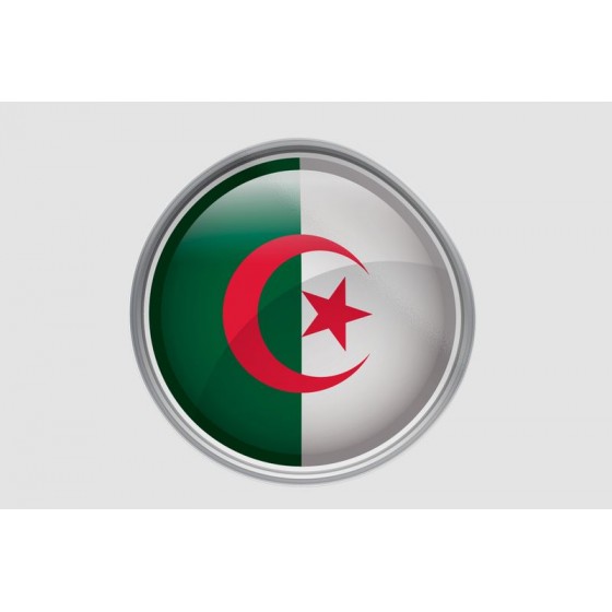 Algeria Flag Style 32 Sticker