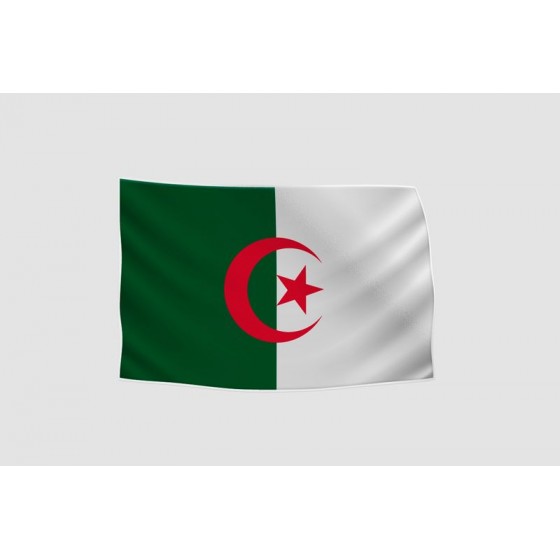 Algeria Flag Style 34 Sticker