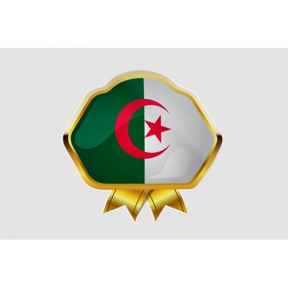 Algeria Flag Style 4 Sticker