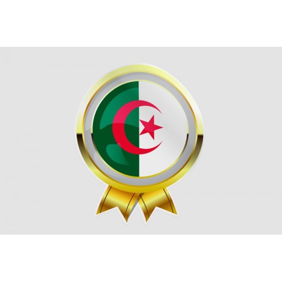 Algeria Flag Style 5 Sticker