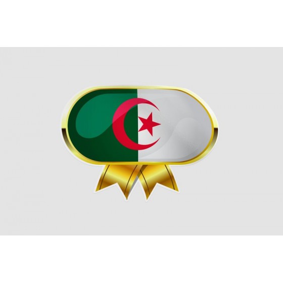Algeria Flag Style 6 Sticker