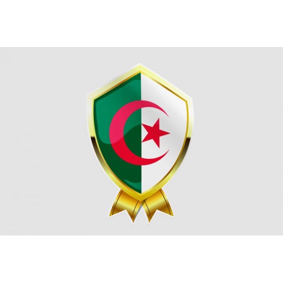 Algeria Flag Style 7 Sticker