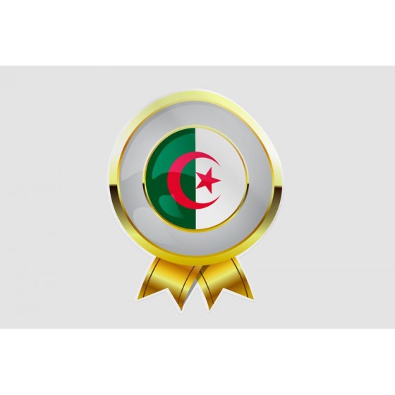 Algeria Flag Style 8 Sticker