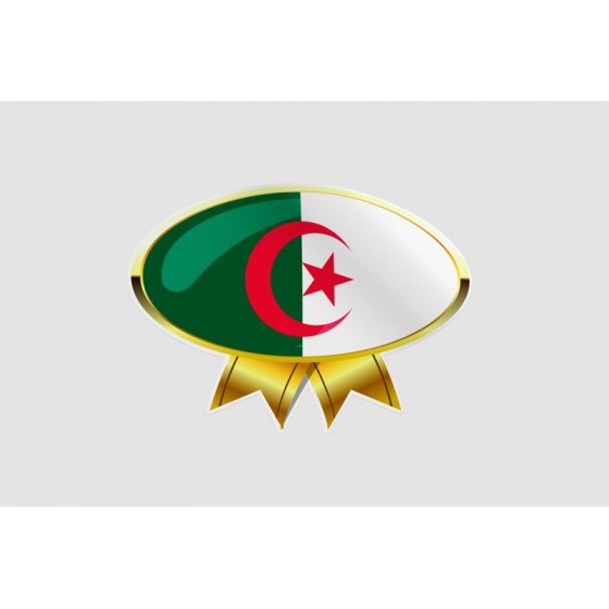 Algeria Flag Style 9 Sticker