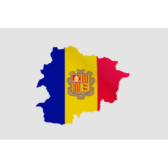 Andorra Flag Style 15 Sticker